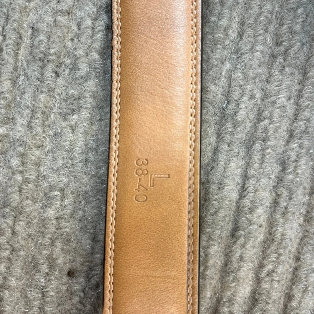 Dockers Mens Brown Leather Dress Belt Size L 38-40 11DP110032 Silver Buckle